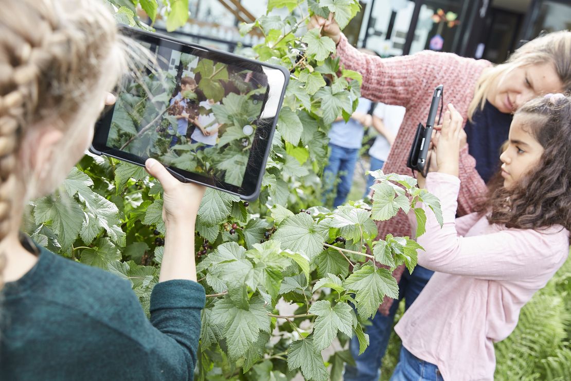 Kinder agieren mit iPad