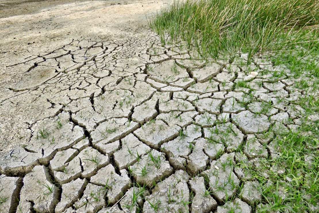 Ein Boden ist durch Wassermangel brüchig
