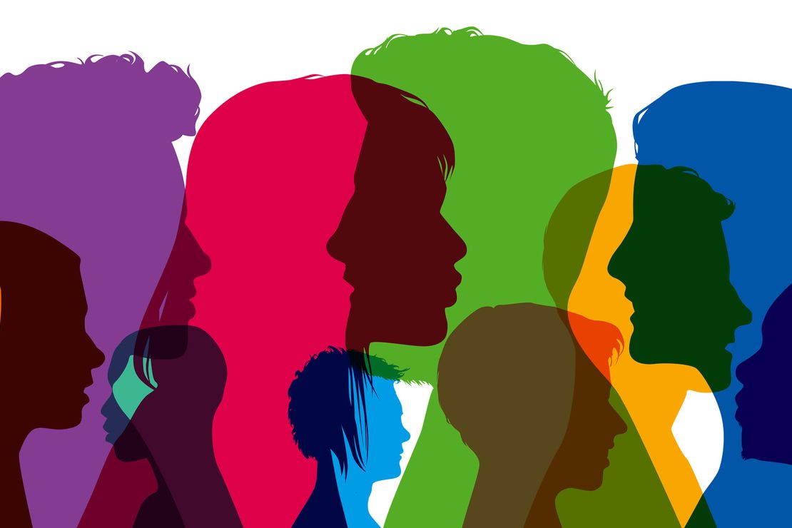 Silhouetten bunte Menschen