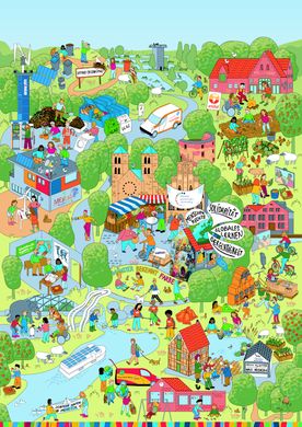 Wimmelbild des BNE-Netzwerk Münster