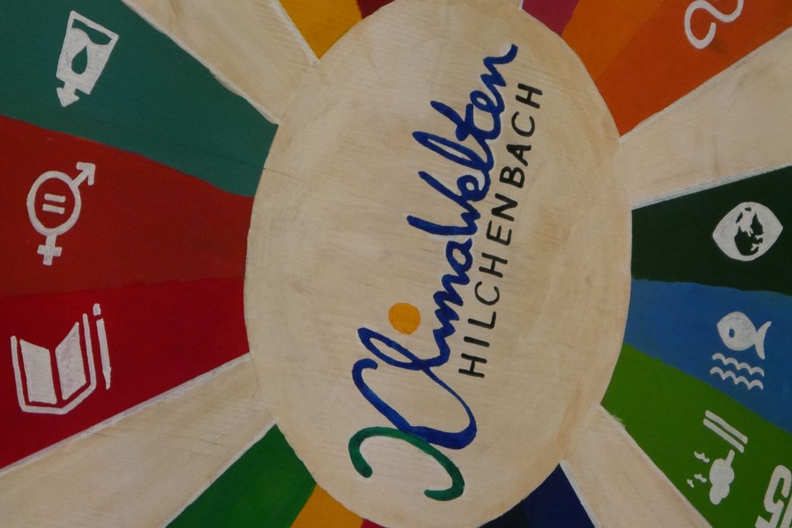 Glücksrad mit den 17 Zielen mit KlimaWelten-Logo