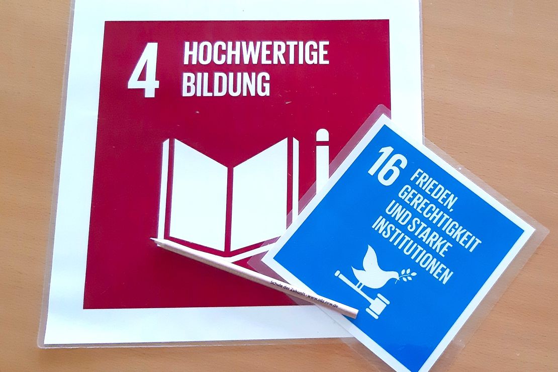 Bild von den Nachhaltigkeitszielen 4 und 16