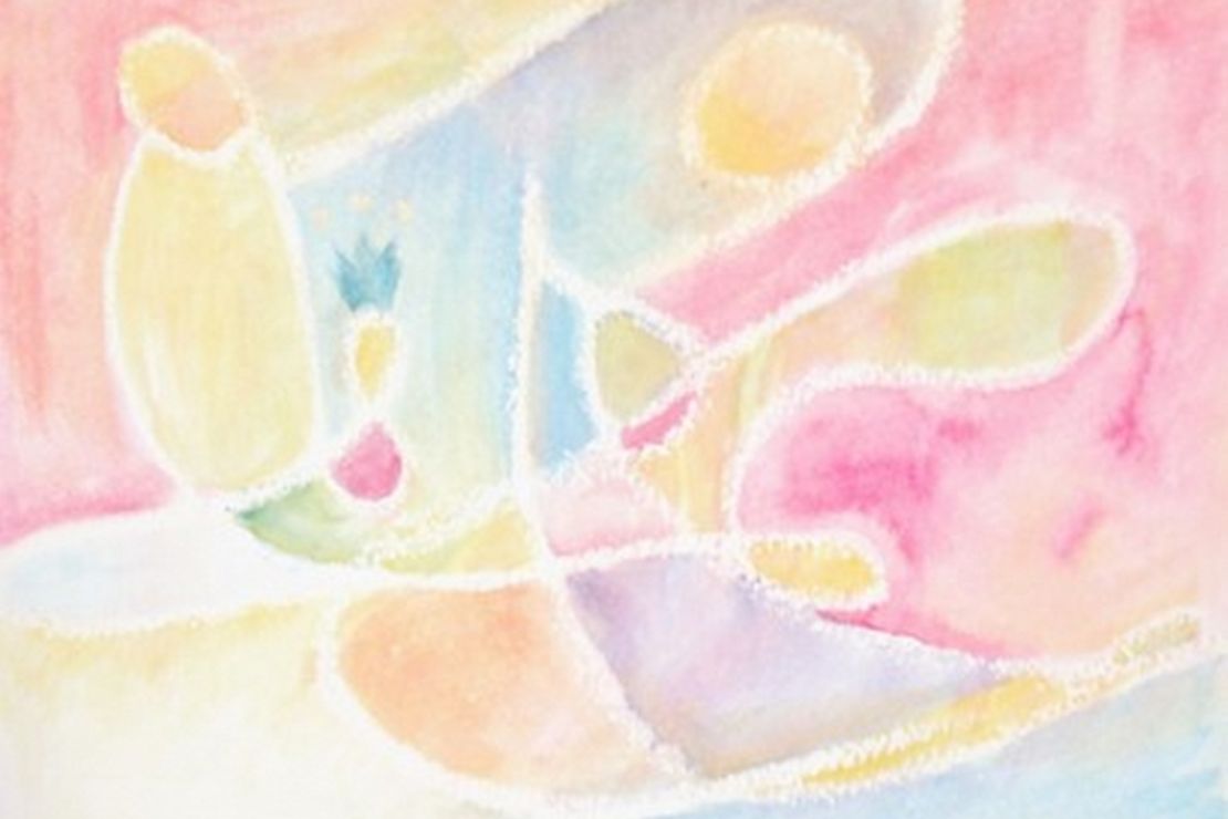 Bild mit Rosa und hellem Türkisblau, abstrakt