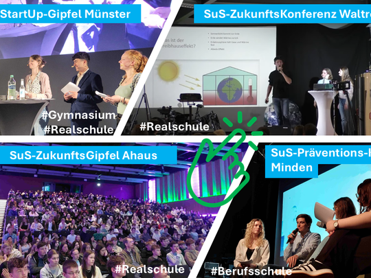 SchülerInnen-StartUp-Gipfel Münster, SchülerInnenZukunftsKonferenz Waltrop, SchülerInnenZukunftsGipfel Hannover, SchülerInnen-Präventionskongress Minden